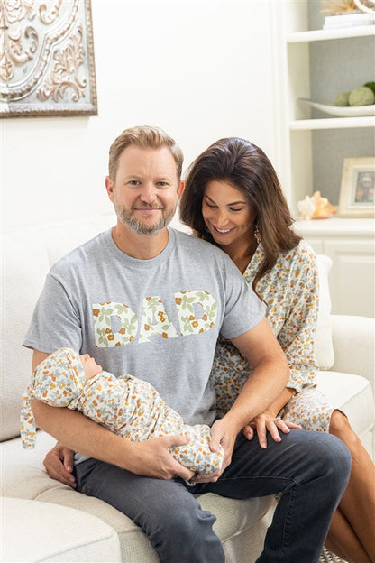 Aspen Robe & Newborn Swaddle Blanket Set & Dad T-Shirt
