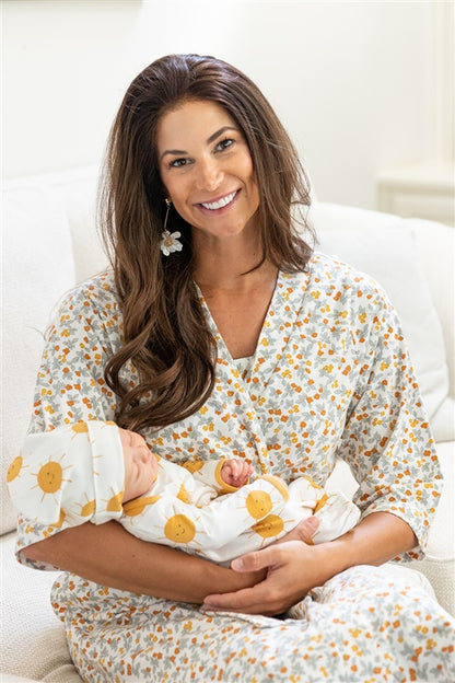 Aspen Robe & Sunshine Newborn Baby Receiving Gown Set