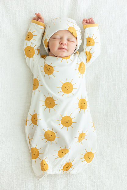 Sunshine Newborn Receiving Gown & Hat Set
