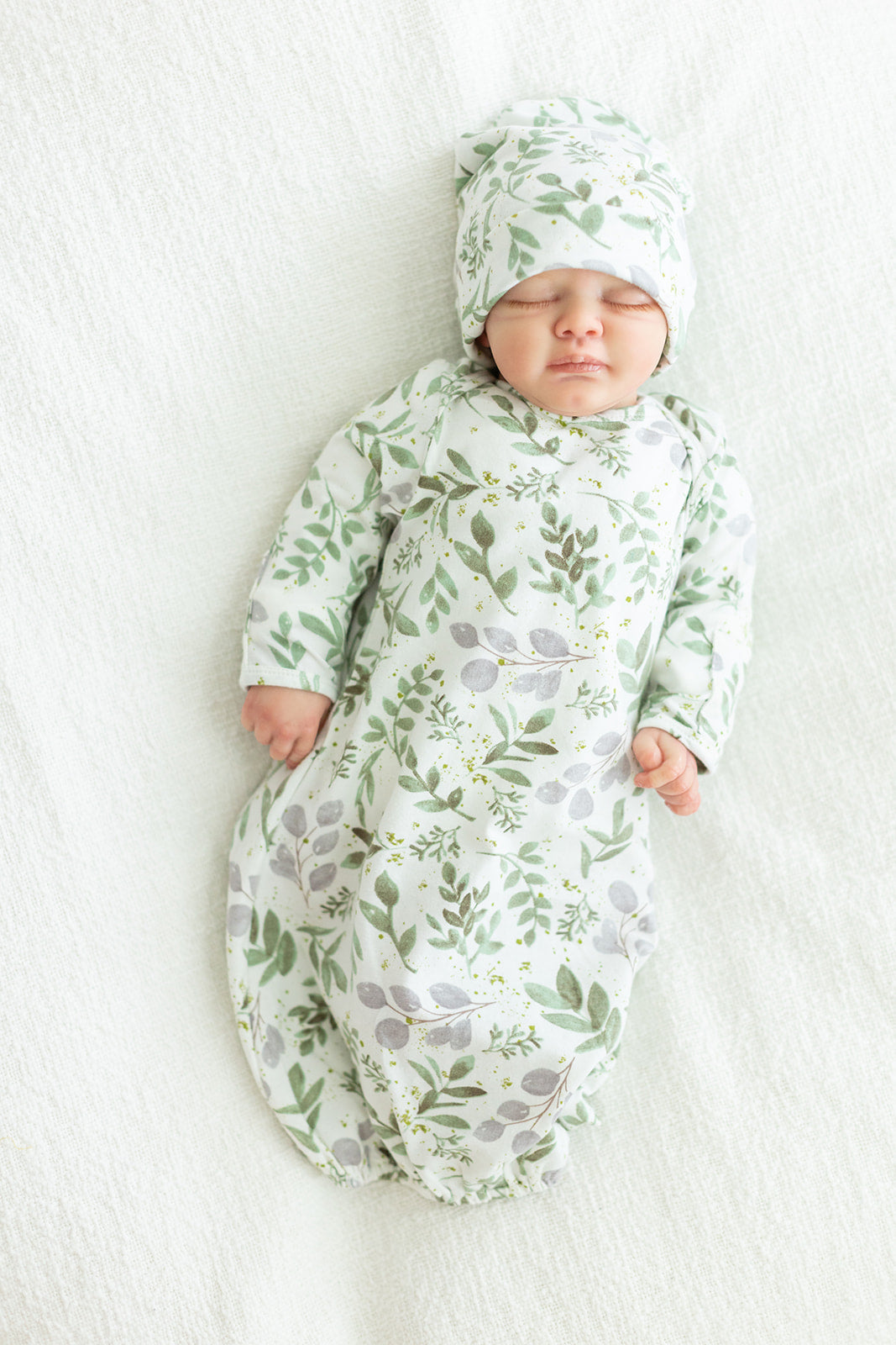 Olive Green Pregnancy/Postpartum Robe & Morgan Baby Receiving Gown Set