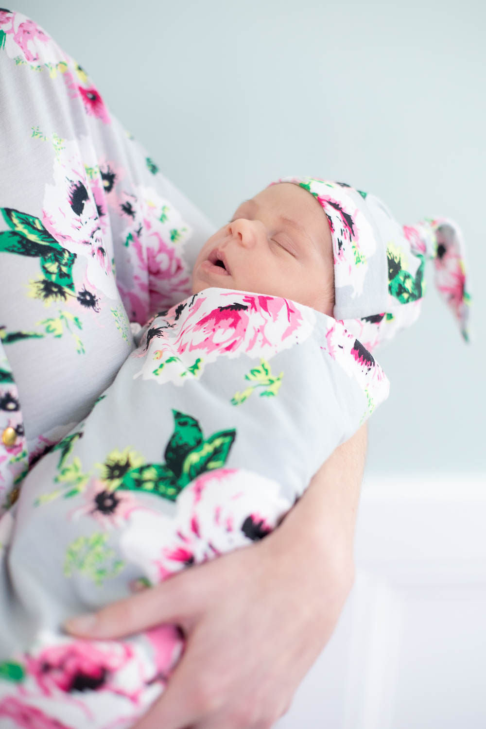 Olivia Swaddle Blanket & Newborn Hat Plus Headband Set