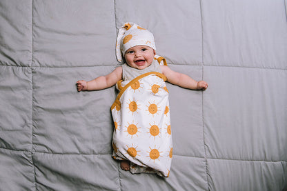 Sunshine Swaddle Blanket & Newborn Hat Set