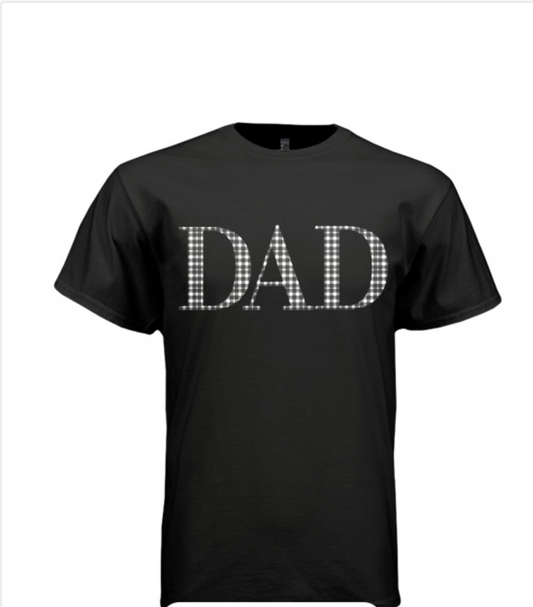 Black Gingham Dad T-shirt