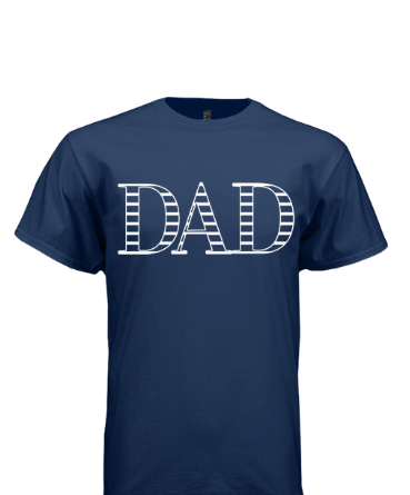 100% cotton Navy Stripe Dad Tshirt. 