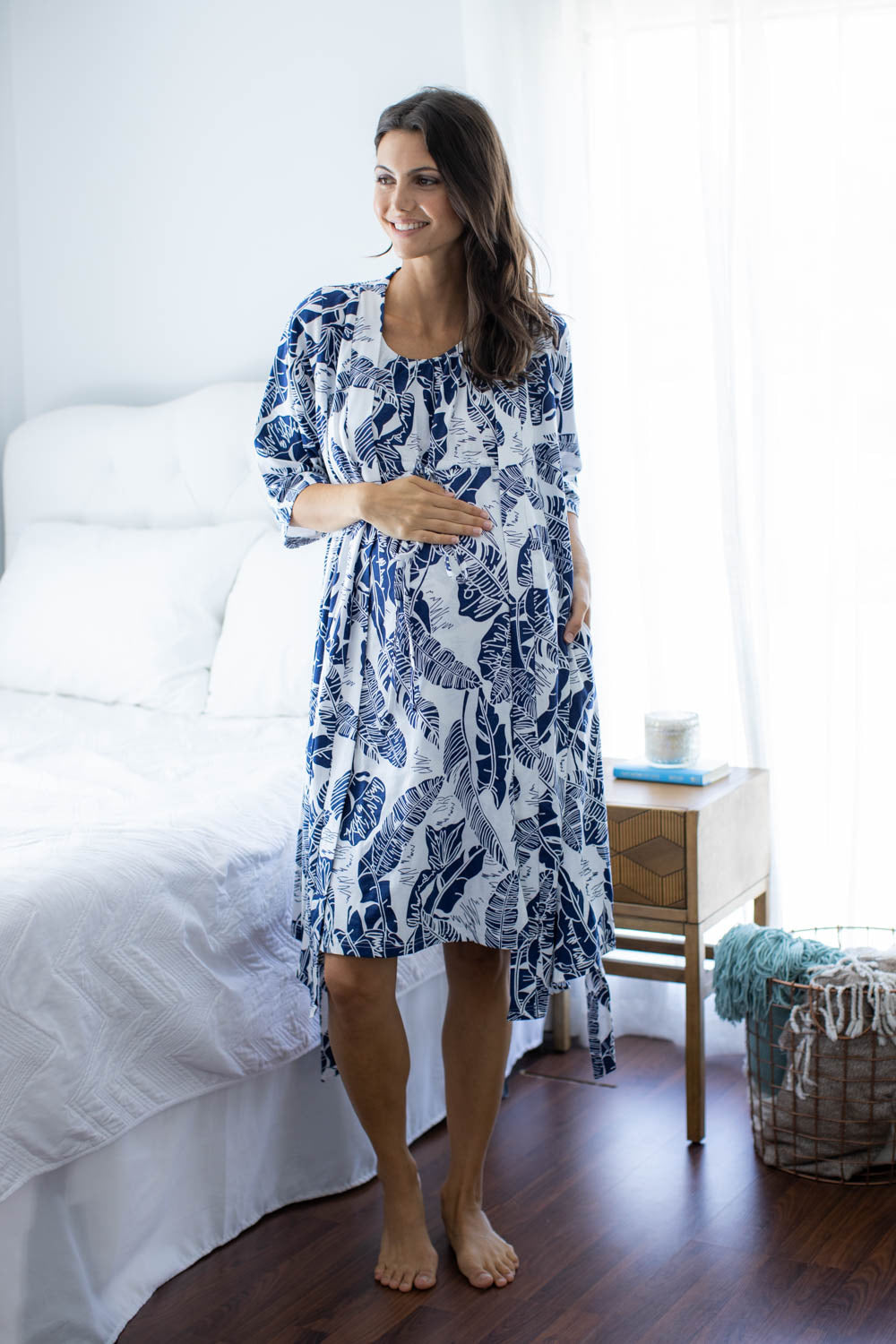 Serra 3 in 1 Labor Gown & Matching Pregnancy/Postpartum Robe Set