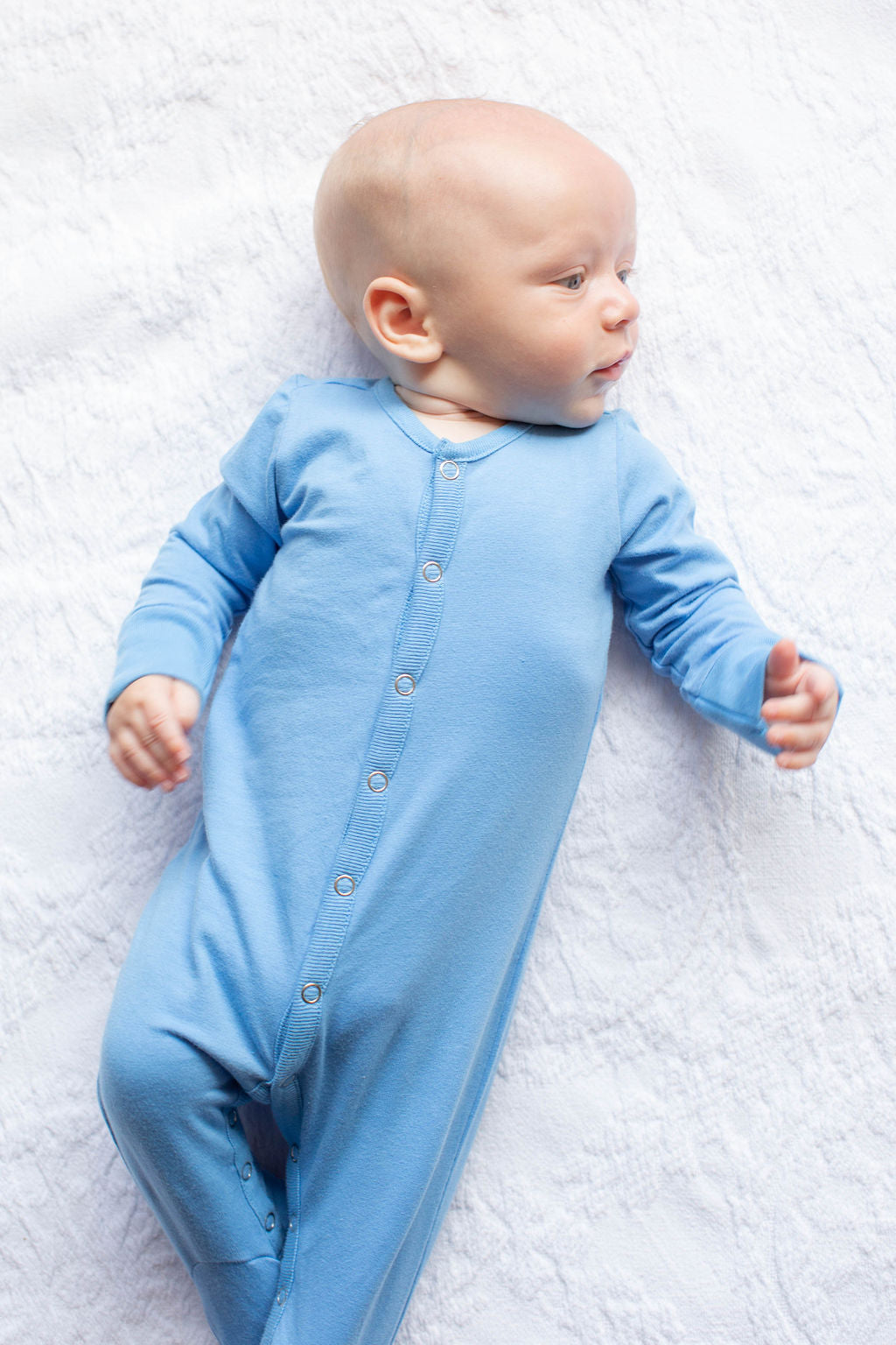 Sky Blue Baby One Piece Footed Romper