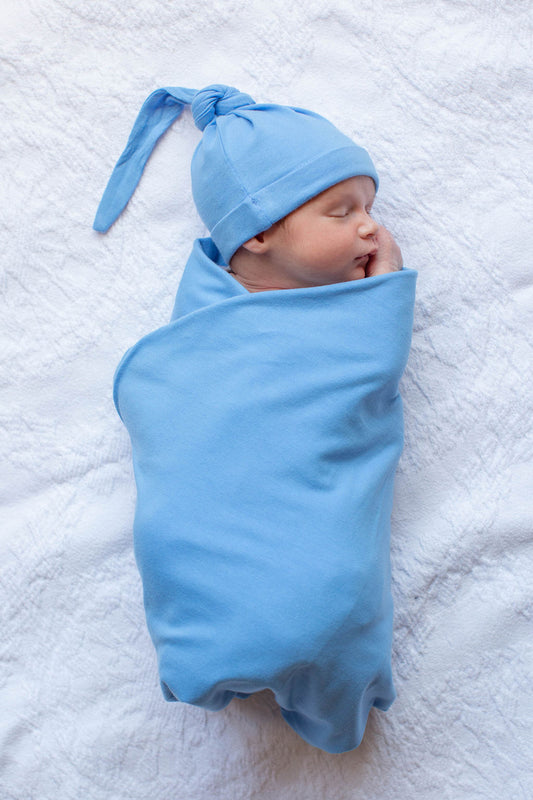 Unisex,knotted hat, Soft Sky Blue