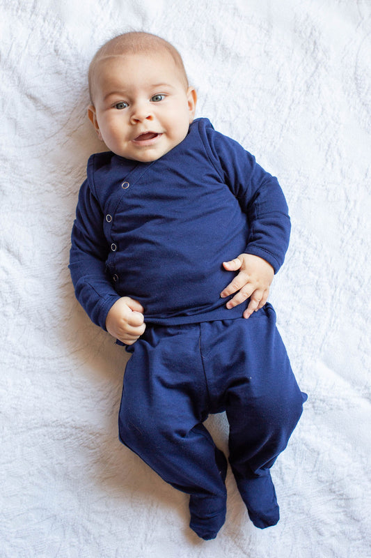 Navy Blue 2 Piece Baby Kimono Set