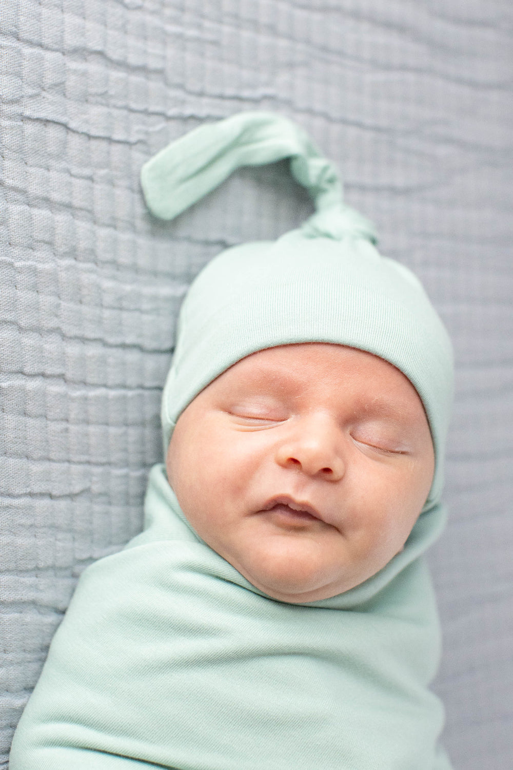 Sage Newborn Knotted Hat Unisex