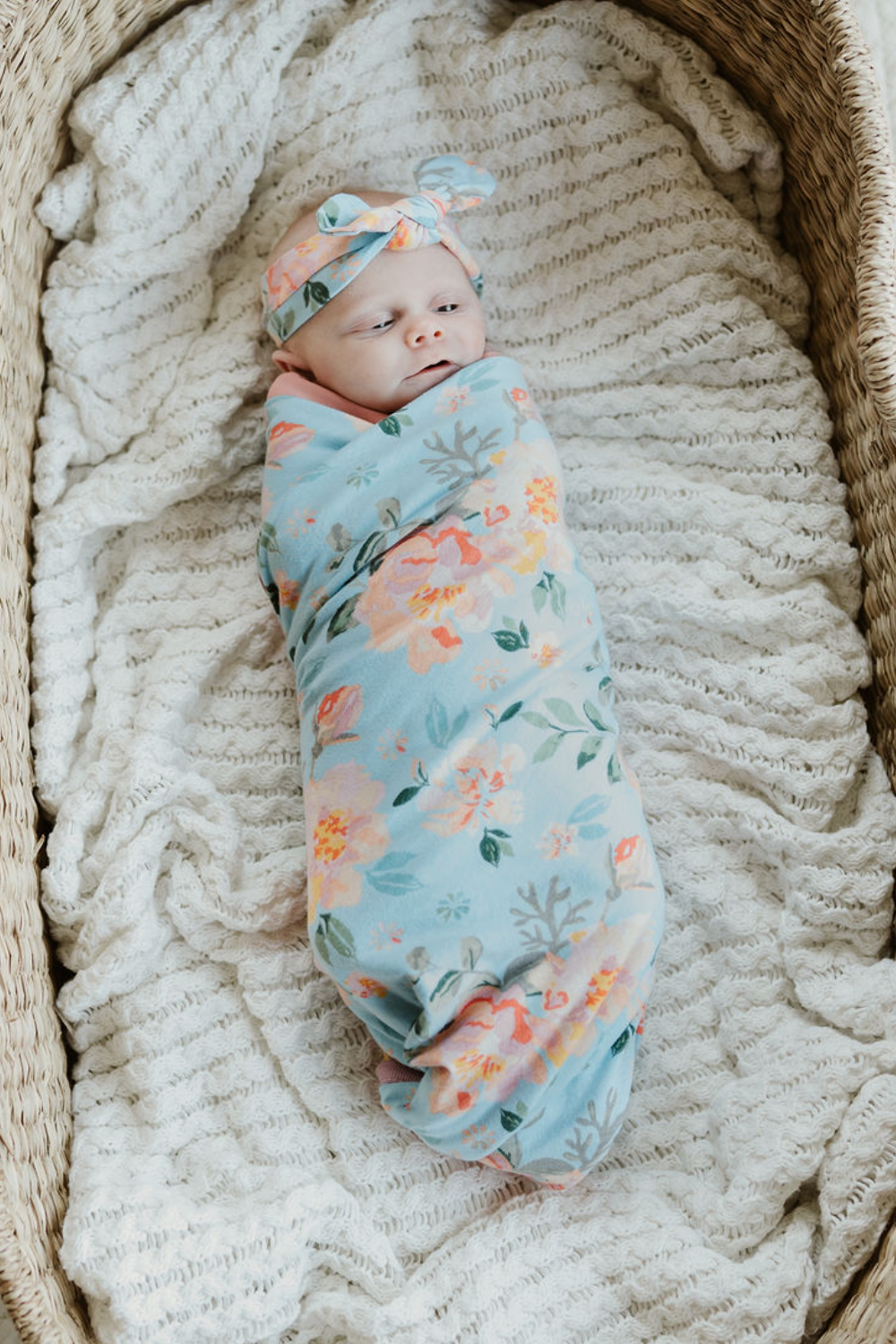 Jade Swaddle Blanket & Newborn Headband Set