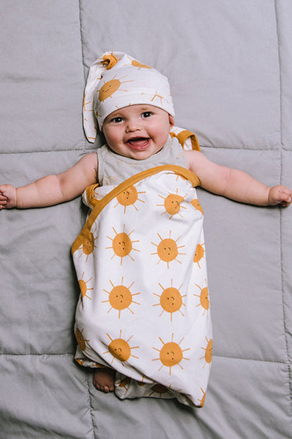 Sunshine Swaddle Blanket & Newborn Hat Set