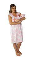 Lilly maternity/nursing nightgown matching and baby romper set