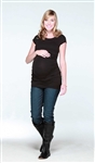 Before & After Maternity Nursing T Shirt by Baby Be Mine Maternity.
No snaps or clips, added length with rouched siding