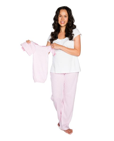 Estelle Maternity/Nursing PJ's & Matching Baby Receiving Gown Set