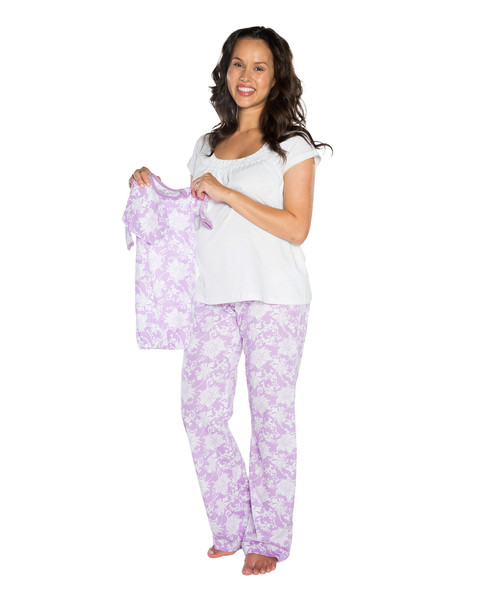 Helen Maternity/Nursing PJ's & Matching Baby Receiving Gown Set